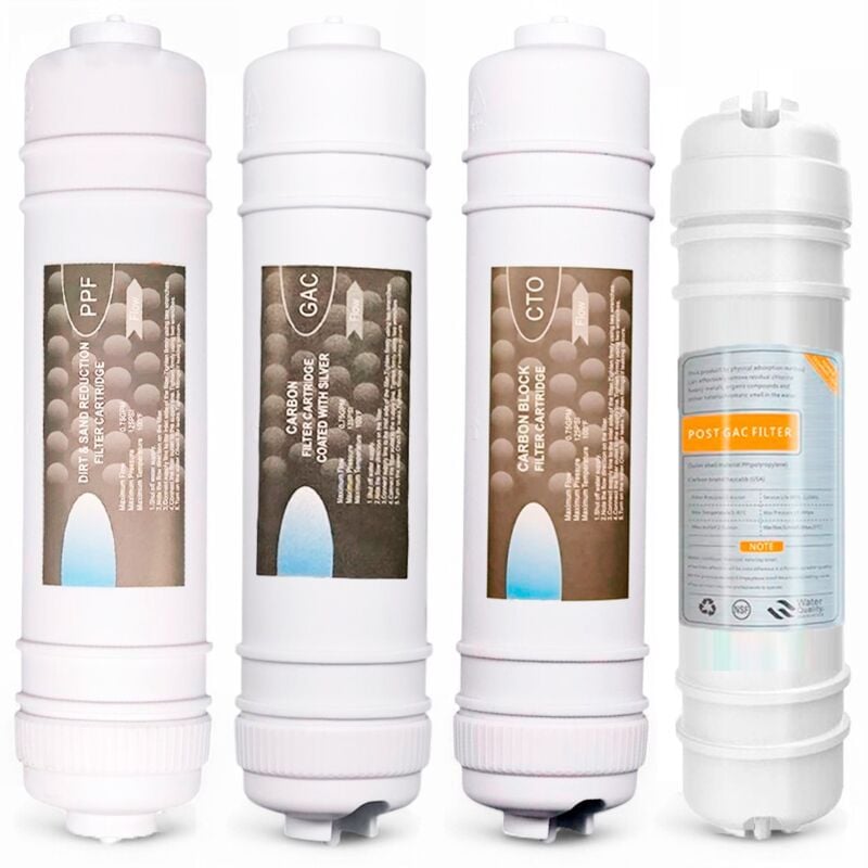 foto del prodotto kit di ricambio 4 filtri per osmosi inversa - connessione rapida 1 4' tipo i