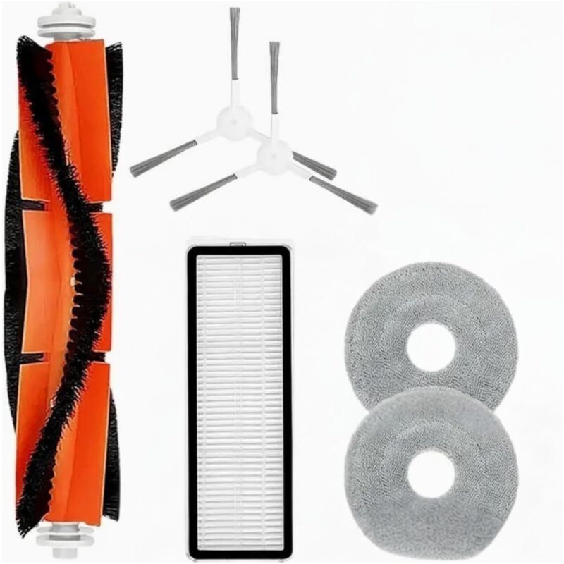 foto del prodotto kit di ricambio 6 in 1 compatibile con xiaomi vacuum s20 con rullo principale, spazzole laterali, mocio e filtri hepa