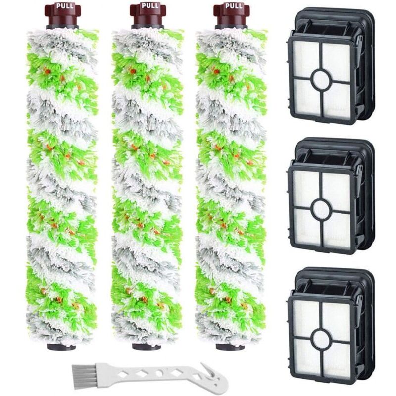 foto del prodotto kit di ricambio con 3 spazzole rotanti 2 filtri per aspirapolvere bissell crosswave series 17132 e 2225n, accessori per case con animali domestici.