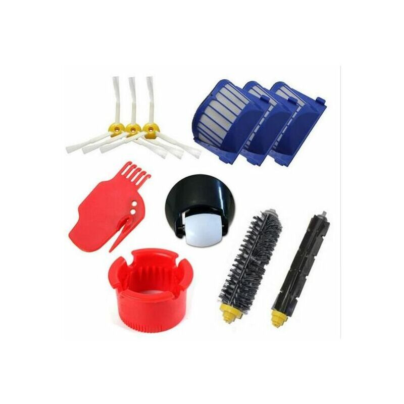 foto del prodotto kit di ricambio per irobot roomba ruota anteriore, filtro, spazzola laterale compatibile con i modelli 600 536 551 552 528 564 595 610 620 630