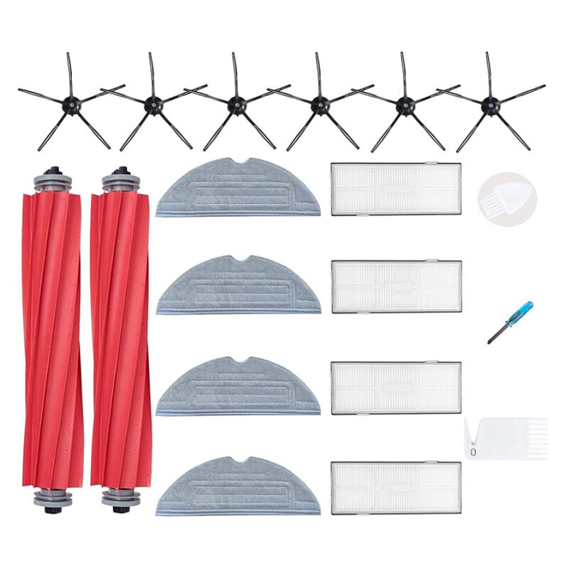 foto del prodotto kit di ricambio per robot aspirapolvere roborock s7 s7 plus s7 maxv s7 maxv ultra, 4 filtri, 6 spazzole laterali, 4 panni mop, 2 spazzole principali
