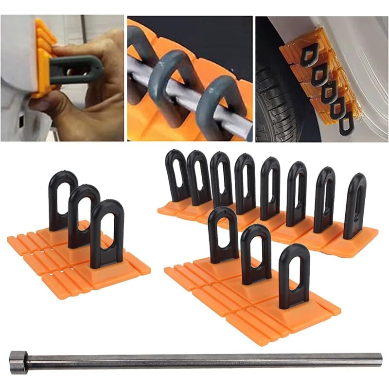 foto del prodotto kit di riparazione ammaccature auto strumenti di estrazione ammaccature per impieghi gravosi con linguette adesive
