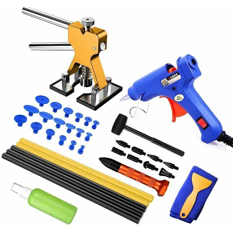 foto del prodotto kit di riparazione ammaccature, strumento di riparazione ammaccature senza verniciatura con larghezza regolabile per carrozzeria