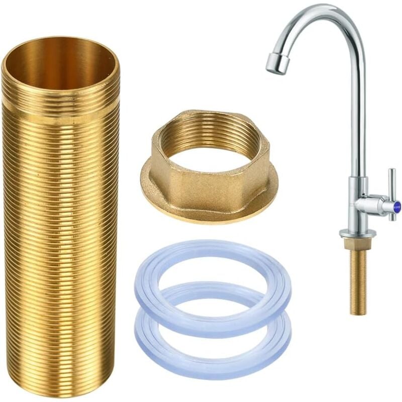 foto del prodotto kit di riparazione del rubinetto, 1 miscelatore, kit di accessori di fissaggio filettati in ottone per la riparazione del rubinetto m30 100mm 