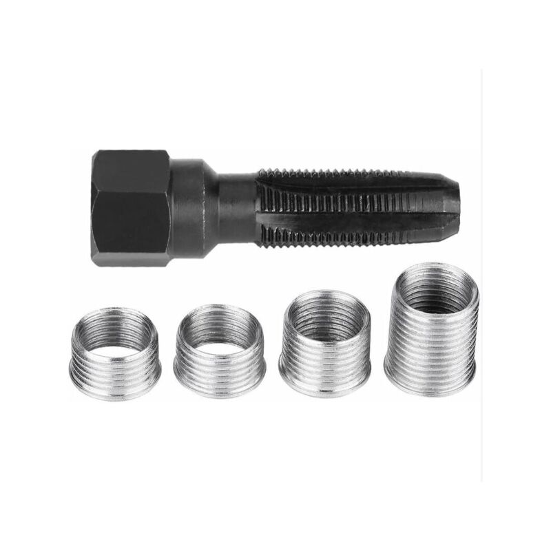 foto del prodotto kit di riparazione filettature candele, 5 pezzi kit di riparazione filettature candele da 14 mm