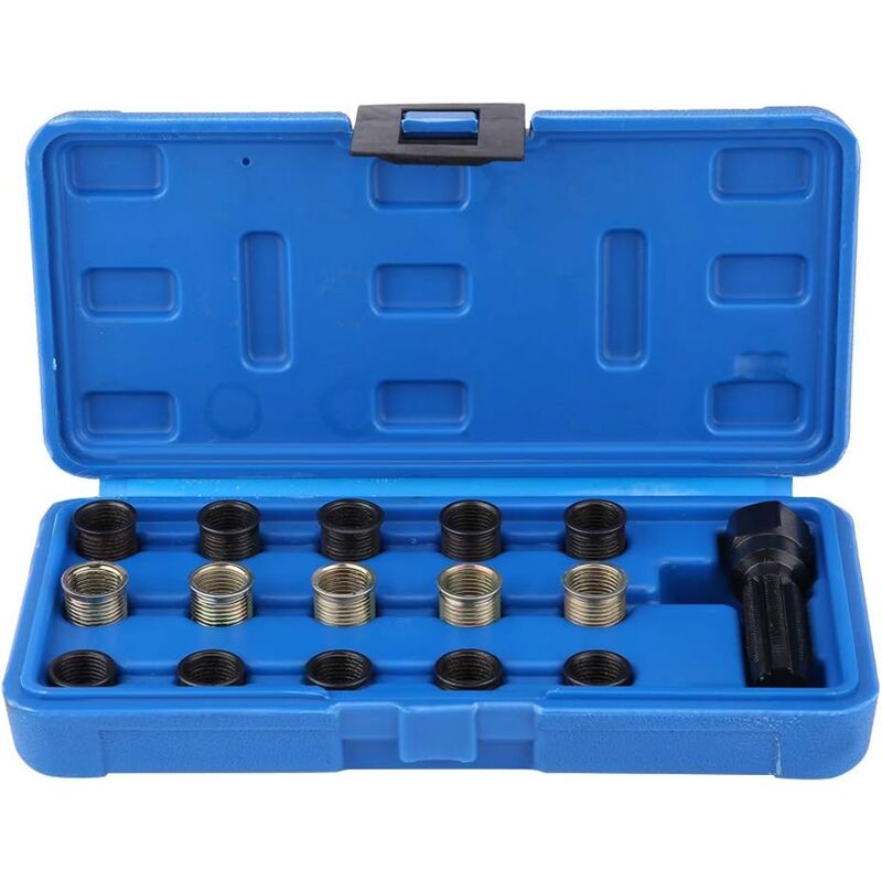 foto del prodotto kit di riparazione filettature candele set da 16 pezzi m14 x 1,25 mm con cappucci candele m14 x 1,25