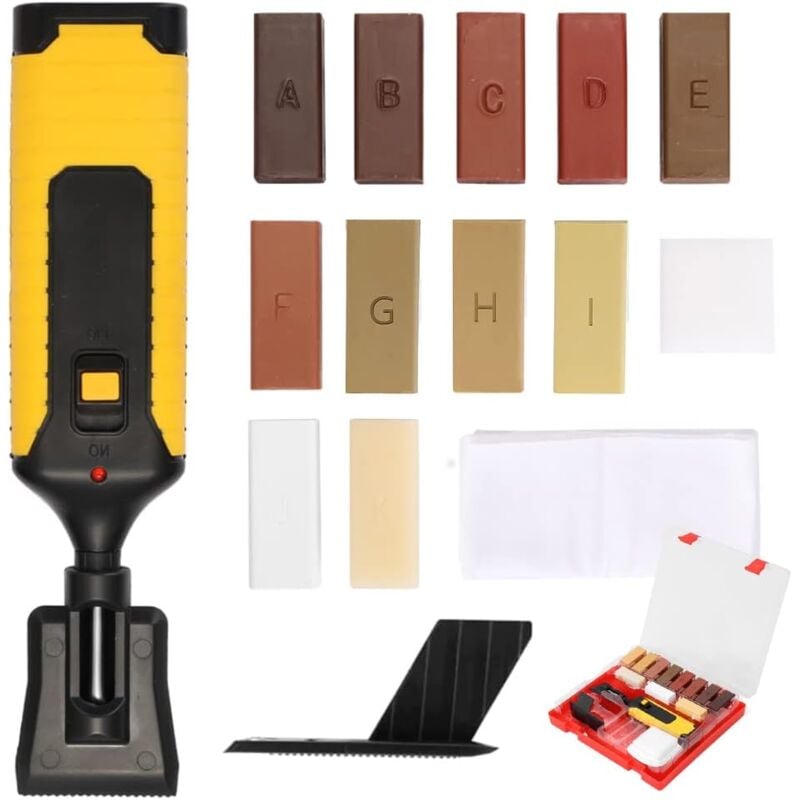 foto del prodotto kit di riparazione graffi per pavimenti in laminato e legno blocchi di cera 11 diverse tonalit di cera fusa