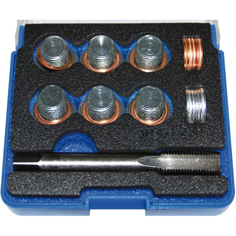 foto del prodotto kit di riparazione per filettatura scarico olio m14 x 1,25 mm