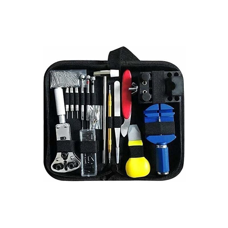 foto del prodotto kit di riparazione per orologi, 147 strumenti professionali per la riparazione delle barre a molla, kit di strumenti per la sostituzione della