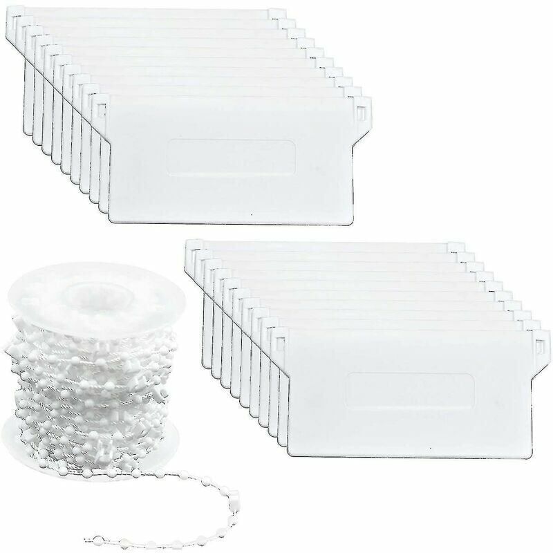 immagine 0 del prodotto kit di riparazione per tende verticali, 20 pezzi, con lamelle inferiori, 89 mm 3,5 x 10 m, bianco