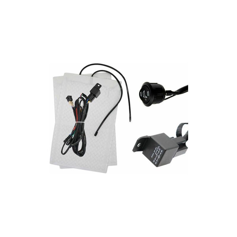 foto del prodotto kit di riscaldamento automatico del sedile regolazione alta bassa 1 cuscino del sedile 1 cuscino riscaldato del sedile con interruttore rotondo kit
