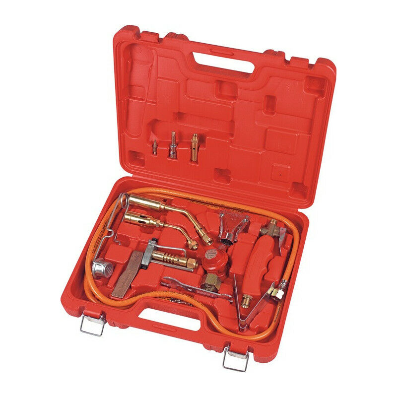 foto del prodotto kit di saldatura duro morbido, kit di saldatura turbo 2000 degree c in custodia di plastica da 15 pezzi.