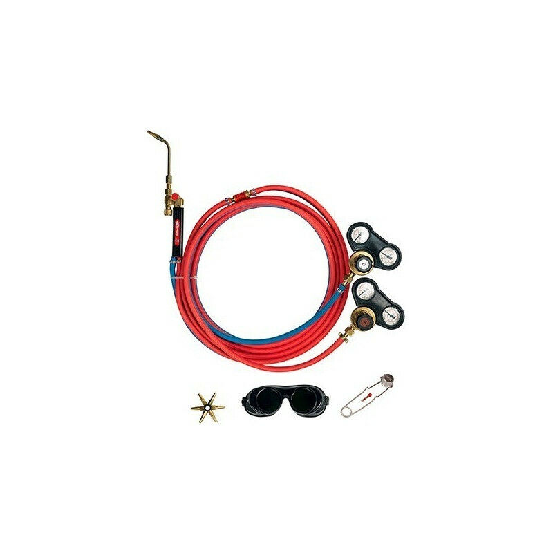 foto del prodotto kit di saldatura ossiacetilenica koro torcia tubo 5m arf regolatore cannocchiale stella a 6 ugelli guilbert express