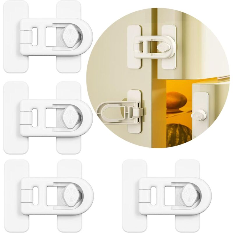 foto del prodotto kit di sicurezza per bambini per la porta del frigorifero, per frigoriferi, congelatori e armadietti, con adesivo 3m non sono necessari attrezzi o