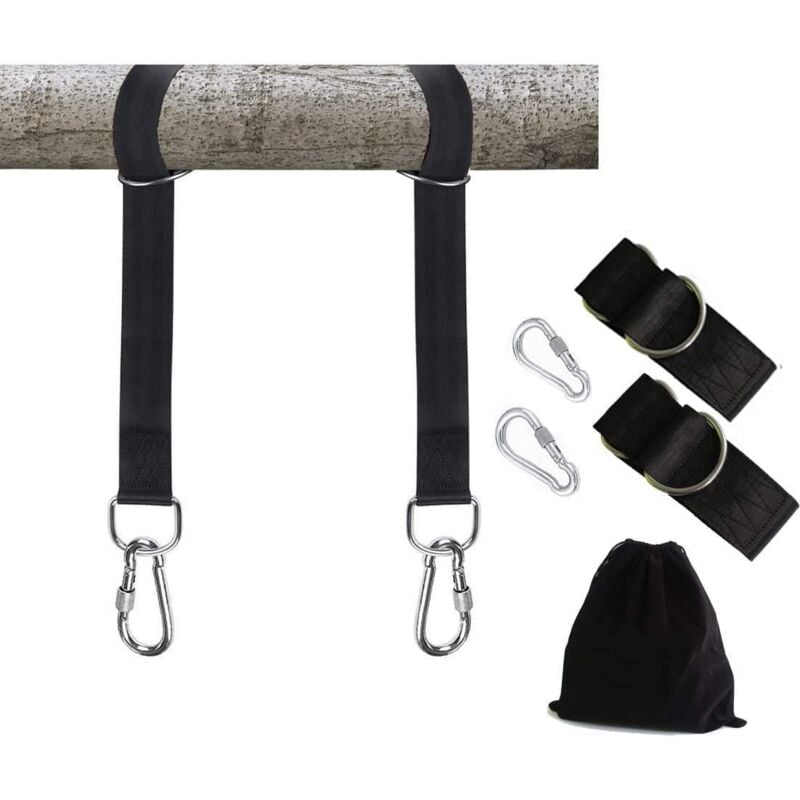 foto del prodotto kit di sospensione per altalena fino a 30 kg con 2 cinghie e moschettone