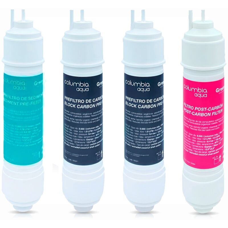 foto del prodotto kit di sostituzione completo con cartucce per errogatore columbia osmosi inversa ro