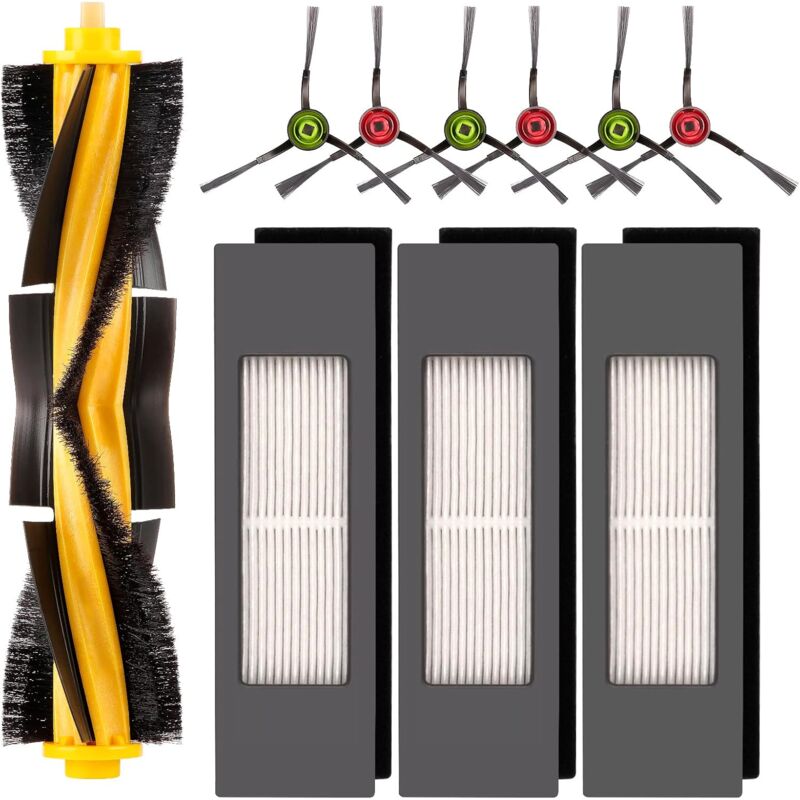 foto del prodotto kit di spazzole con filtro di ricambio compatibile con gli accessori per aspirapolvere robot ecovacs t8 t8 max n8 pro, 1 spazzola principale a rullo,