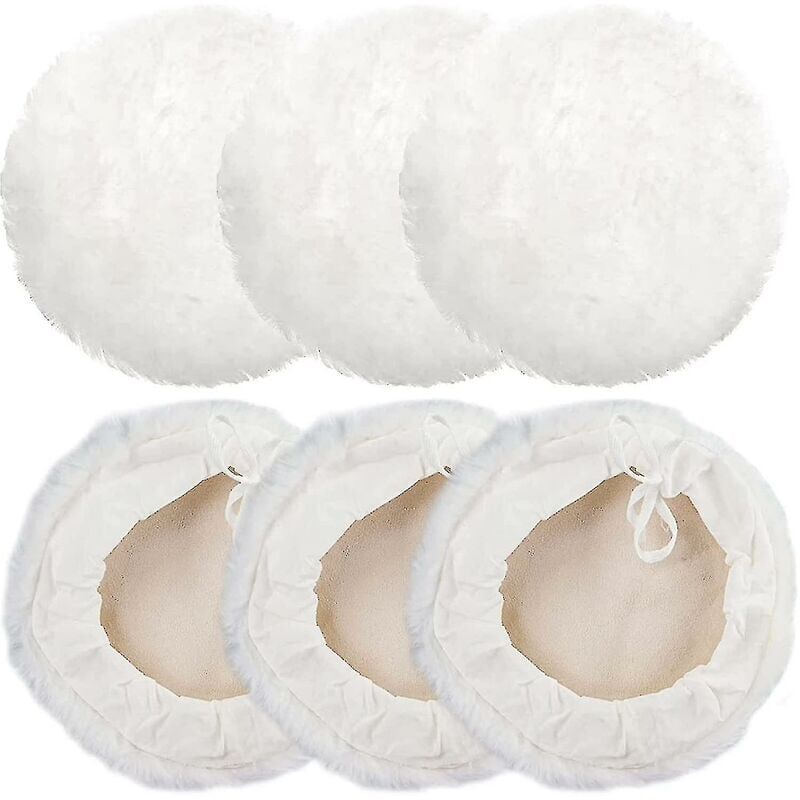 foto del prodotto kit di tamponi per lucidatura da 180 mm, 6 confezioni, kit cuffia per lucidatura, disco per lucidatura automatica, cuffia in lana, macchina per