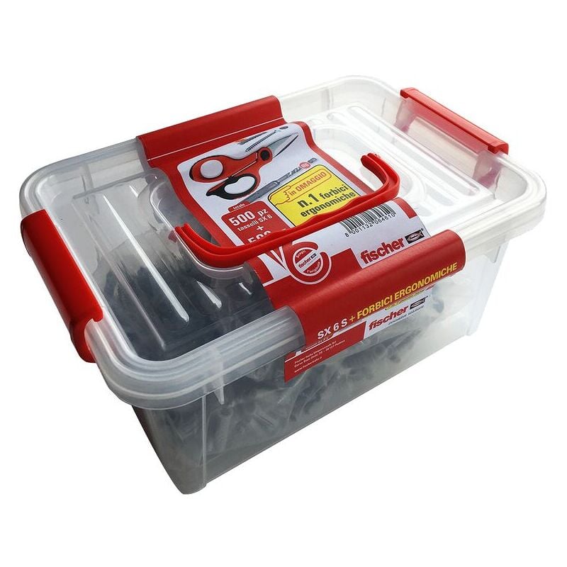 foto del prodotto kit di tasselli sx 6 s forbici punta sds in vaschetta fischer 00541916