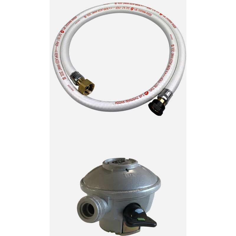 foto del prodotto kit di tubo del gas 1,5 m e regolatore di propano 27mm
