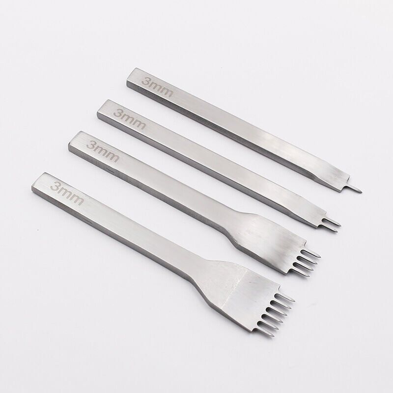 foto del prodotto kit di utensili per perforazione di buchi in pelle, perforatrice fai da te, artigianato in pelle, utensili da cucito a punte, scalpello per