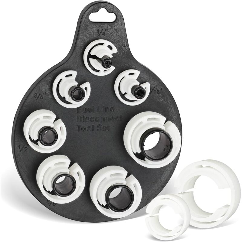 foto del prodotto kit di utensili sae per condizionatore d aria e linea del carburante a sgancio rapido da 7 pezzi set di plastica per auto ac gas da 1 4 7 8 pollici