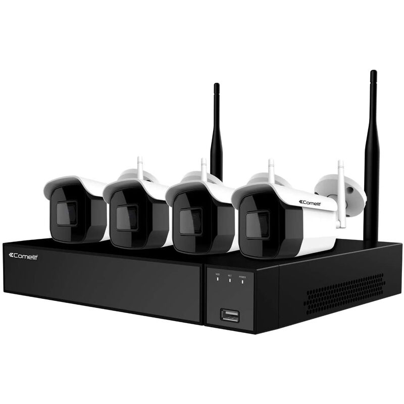 foto del prodotto kit di videosorveglianza ip 4 telecamere 1 nvr comelit wikit004s02nb