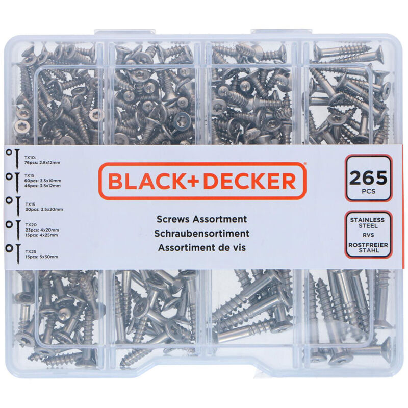 foto del prodotto kit di viti black decker torx 265 pezzi