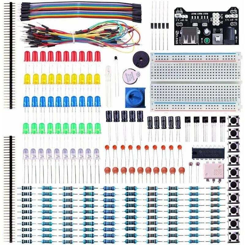 foto del prodotto kit divertente componente elettronico breadboard cavo resistore condensatore potenziometro led per raspberry pi, kit di apprendimento, mega ternel