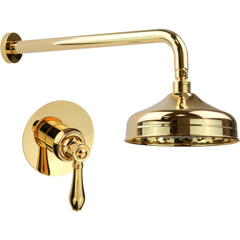 foto del prodotto kit doccia completo con miscelatore incasso modello retr colore oro gattoni oxford 3192 pdd0 oro