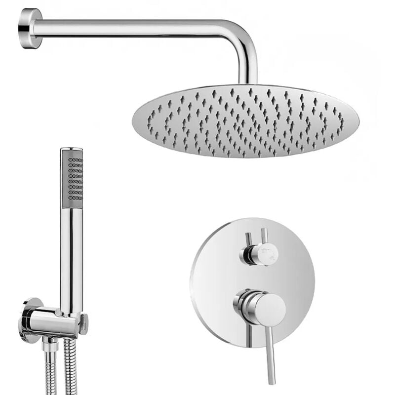 foto del prodotto kit doccia completo con miscelatore york con braccio 35 e soffione 20 cromo