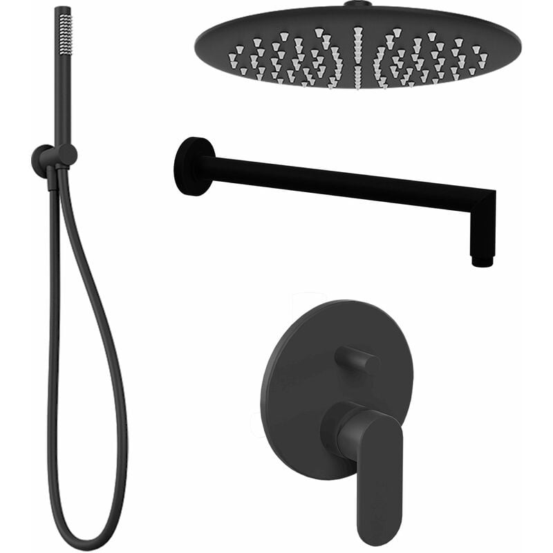 foto del prodotto kit doccia completo nero opaco ercos versilia bnkisk0007 nero opaco