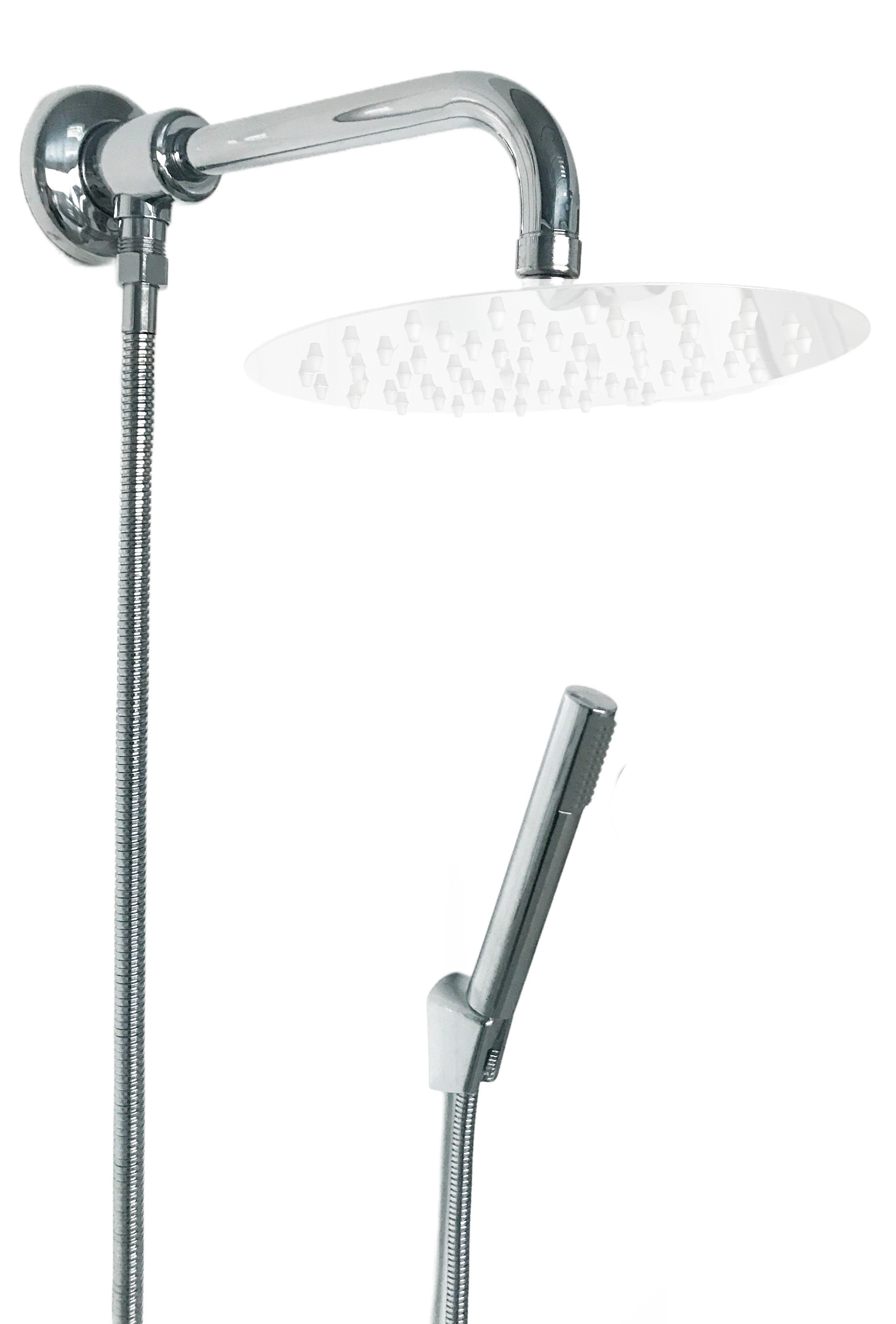 foto del prodotto kit doccia deviatore a pressione con doccetta tonda, braccio cm 40