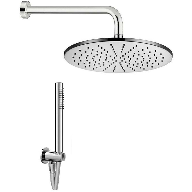 foto del prodotto kit doccia elegance tondo 20t con braccio doccia soffione a parete tondo da diam. 200 mm