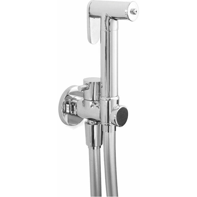 foto del prodotto kit doccia igenica per puliza wc modello tondo tecom kitidror cromo