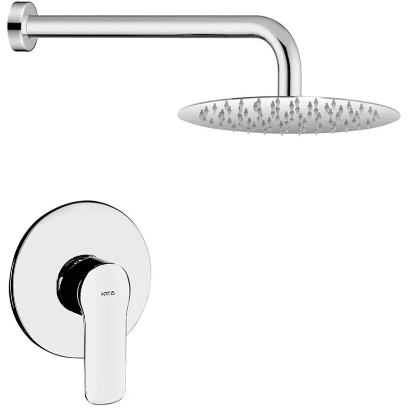 foto del prodotto kit doccia incasso con soffione tondo in acciaio inox punta 