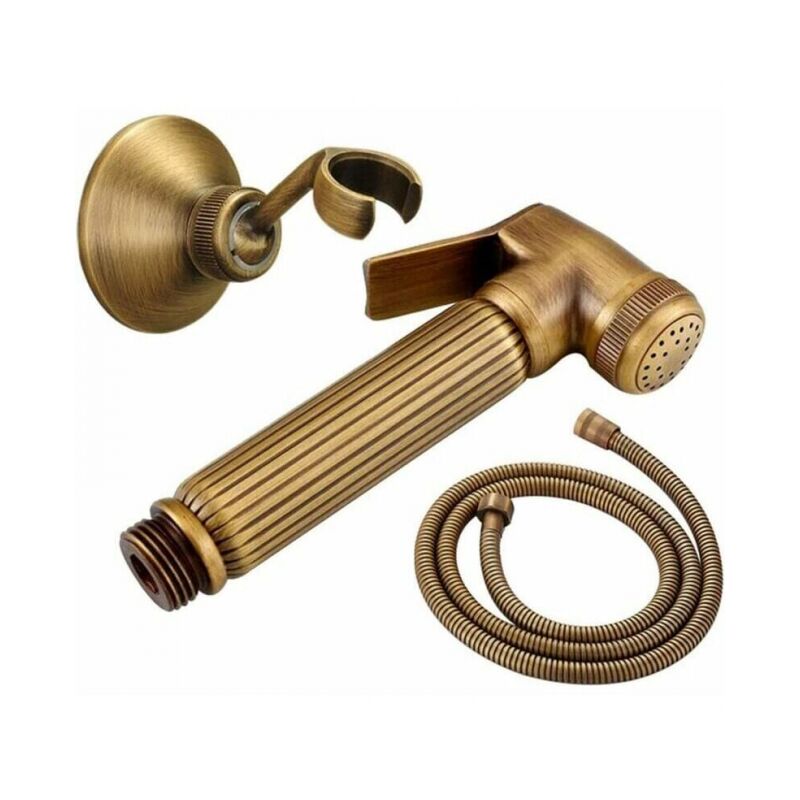 foto del prodotto kit doccia per wc, spruzzatore per bidet spruzzatore per bidet portatile in ottone spray per bidet per wc montato a parete con tubo flessibile e