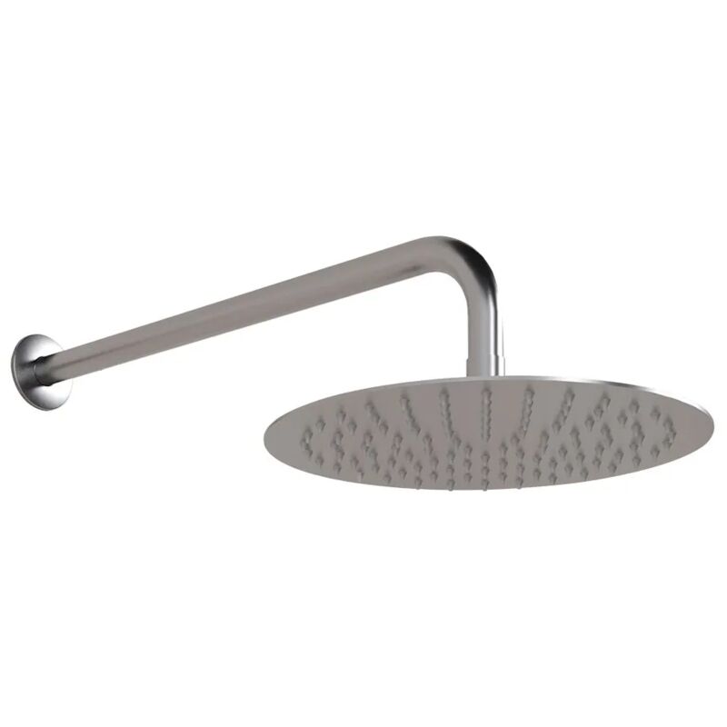 foto del prodotto kit doccia satinato con braccio 35 e soffione 25 in acciaio inox gemini