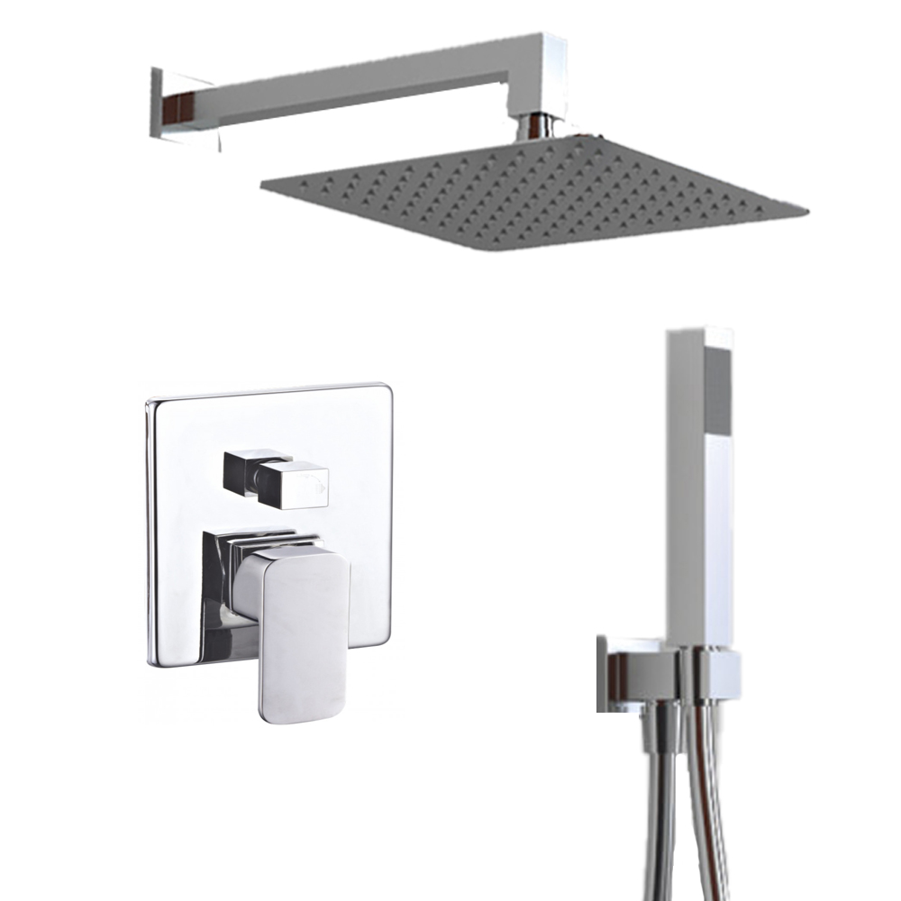 foto del prodotto kit doccia square 4 completo di soffione doccetta e miscelatore con deviatore francia