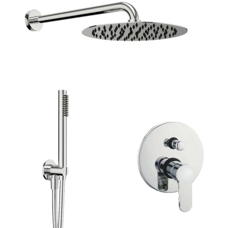 foto del prodotto kit doccia tondo completo di soffione doccetta e miscelatore con deviatore hope
