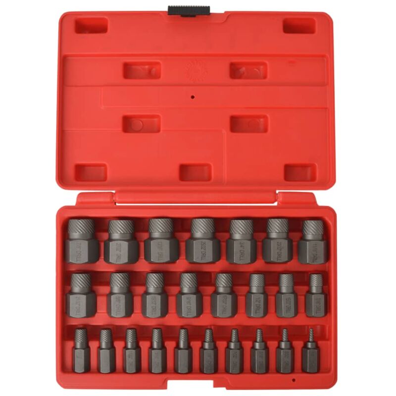 foto del prodotto kit estrattore per viti multi tagliente in acciaio 25 pezzi 020003973