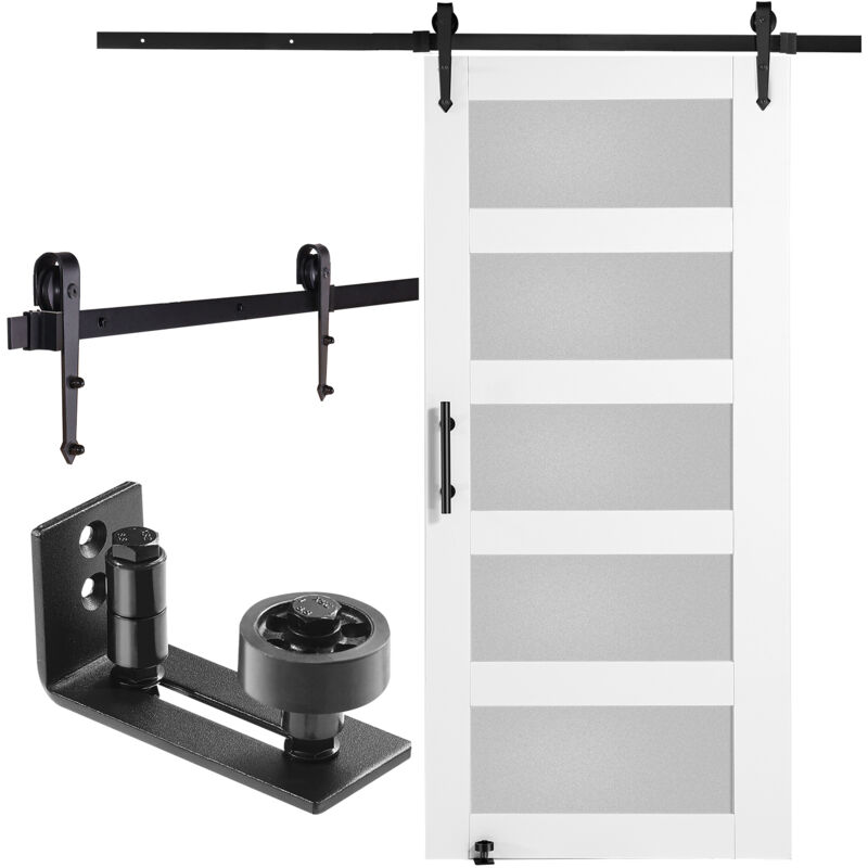 foto del prodotto kit ferramenta per porta della stalla 1066,8 x 2133,6 mm set porta della stalla silenziosa, cancello scorrevole in legno vetro, guida a pavimento 8