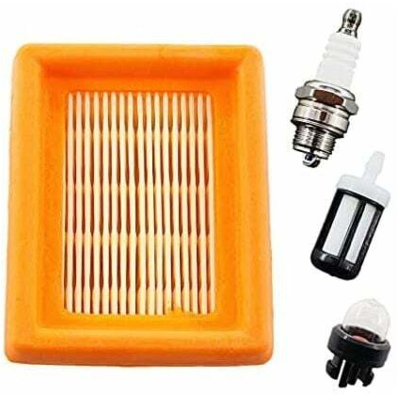 foto del prodotto kit filtro aria e candela per decespugliatori stihl fs120, fs200, fs250, fs300, fs350, fs400, fs450, fs480, bt120, bt121, bt130. dpzo