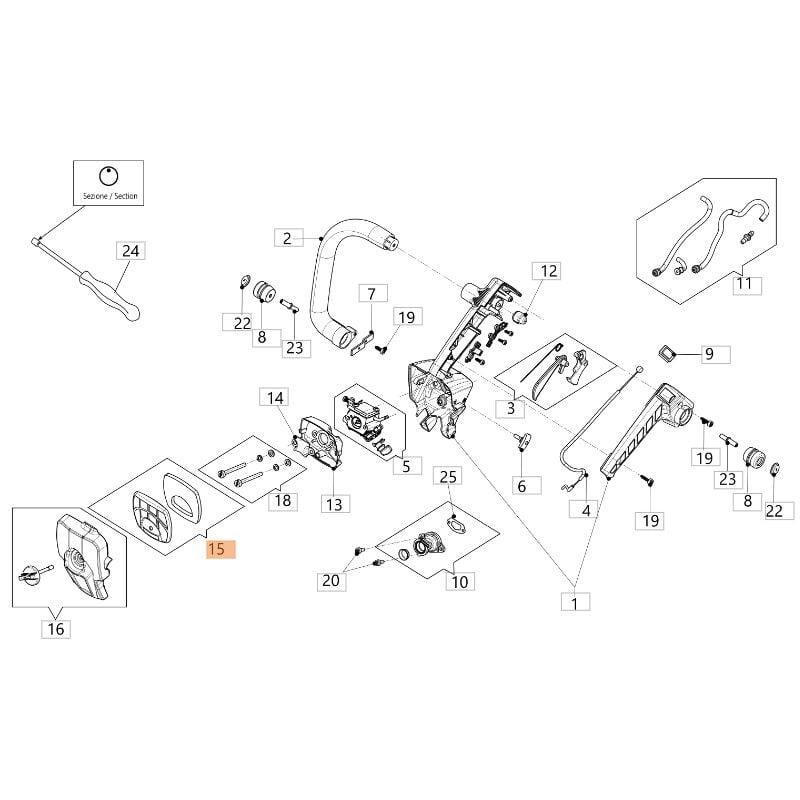 foto del prodotto kit filtro aria originale oleomac per motosega modello gsth 240 50350190