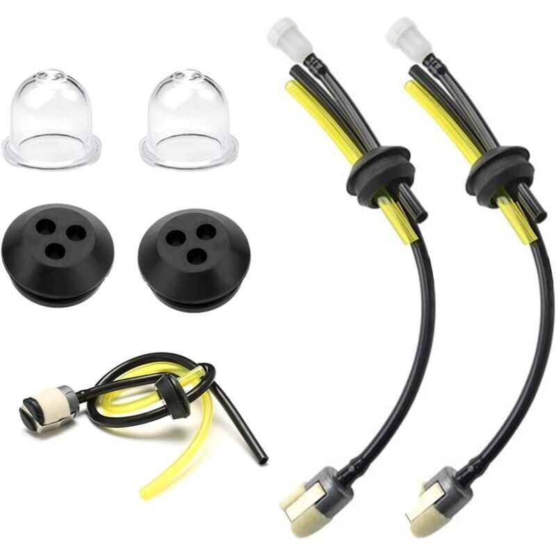 foto del prodotto kit filtro carburante universale, tubo carburante per tosaerba con sfera di avviamento, per giardinaggio e agricoltura, 2 set