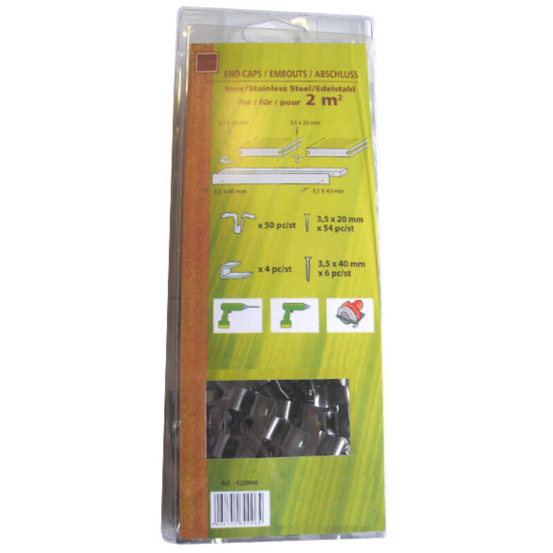foto del prodotto kit fissaggio per terrazzo in legno composito colore inox