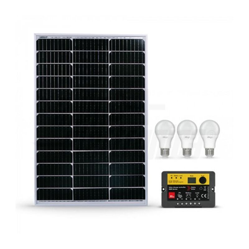 foto del prodotto kit fotovoltaico alpha elettronica 80w kit80 sb