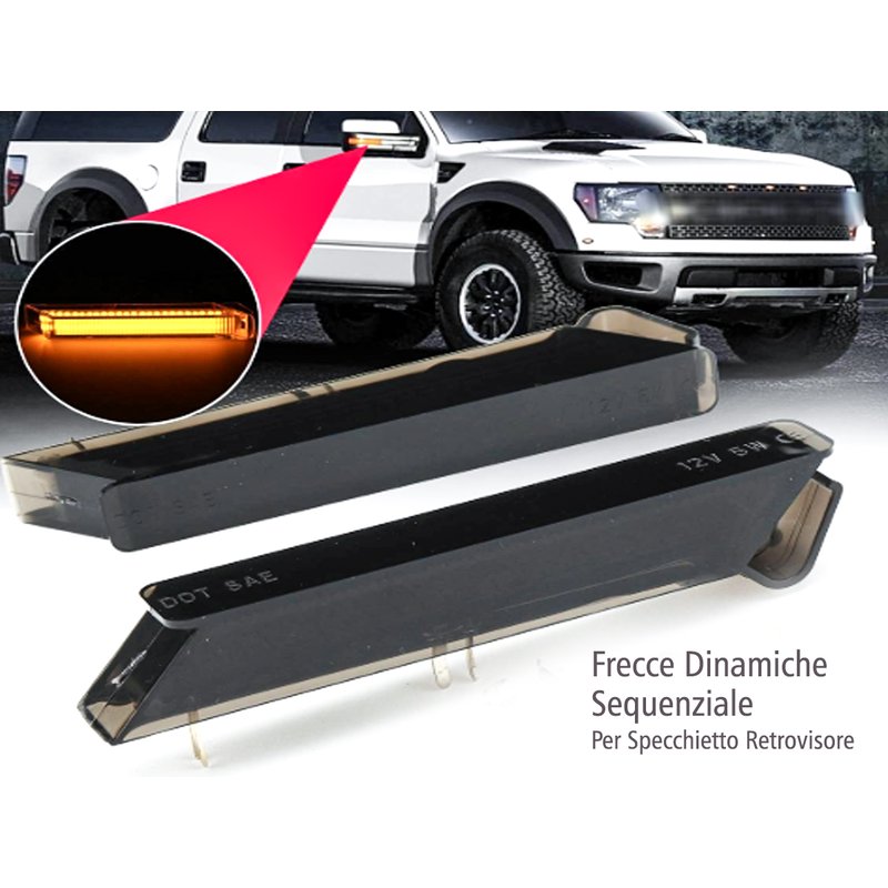 foto del prodotto kit freccia laterale a led freccia dinamica frontale lente fume ford f150 raptor expedition lincoln mark lt oem 4l3z13b374aa 4l3z13b375aa