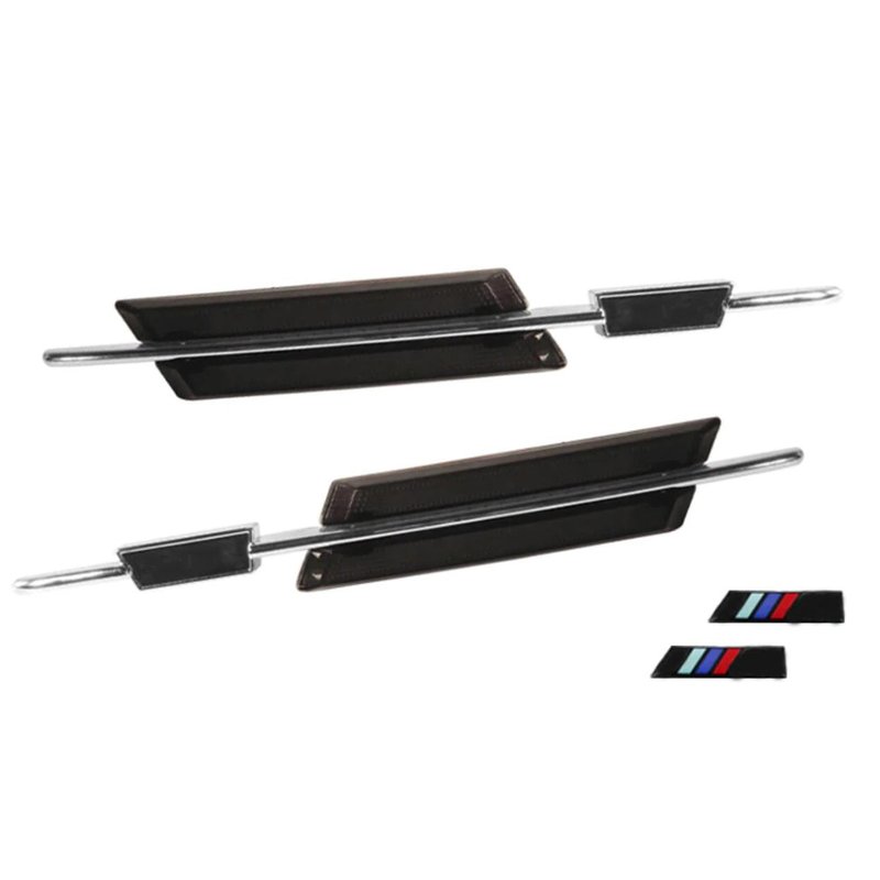 foto del prodotto kit freccia laterale a led side marker dinamica lente fume bmw e46 4d 5d 2002 2005 lci facelift