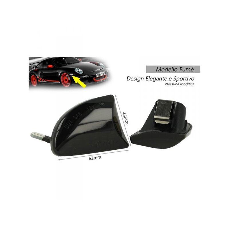 foto del prodotto kit freccia laterale a led side marker lente fume smart fortwo w451 coupe cabrio oem 4519067700c40a 4519067800c40a